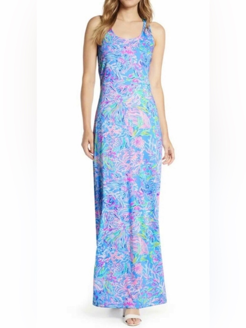 Lilly Pulitzer Treena Maxi Dress in Print All Together Now, Large.